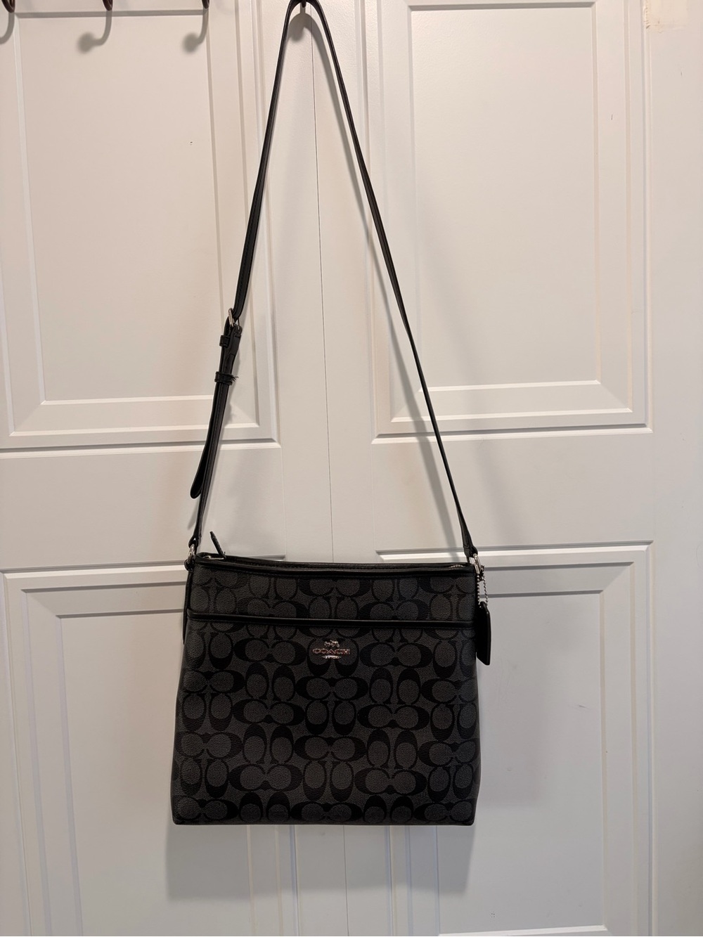 Black Coach Leather File Bag